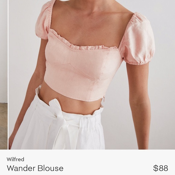 Aritzia Wilfred Wander Linen pink top - Picture 1 of 3